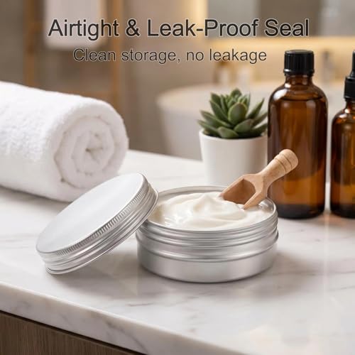 12 Pack 2oz Round Refillable Aluminum Tins with Screw Lids