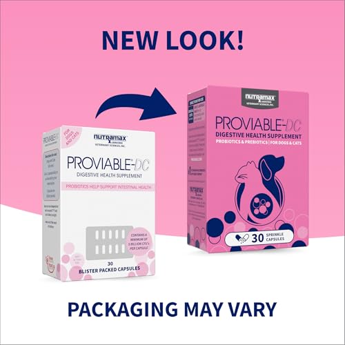 Nutramax Proviable Probiotics for Dogs & Cats, 30 Capsules