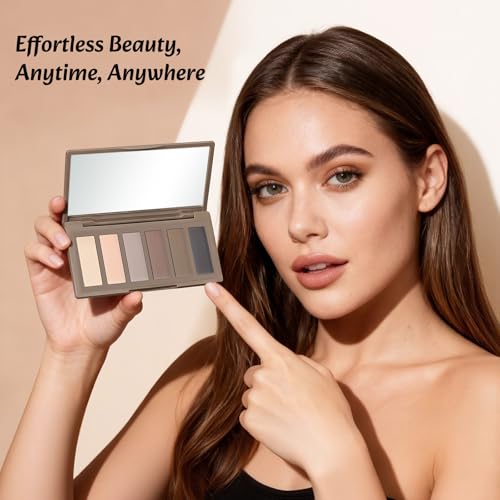Nude Matte Eyeshadow Palette - 6 Pigmented Brown & Taupe Shades