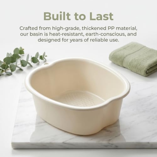 Foot Soaking Tub with Massage Points - Large White Foot Bath for Pedicure & Exfoliation - Home Spa Accessory