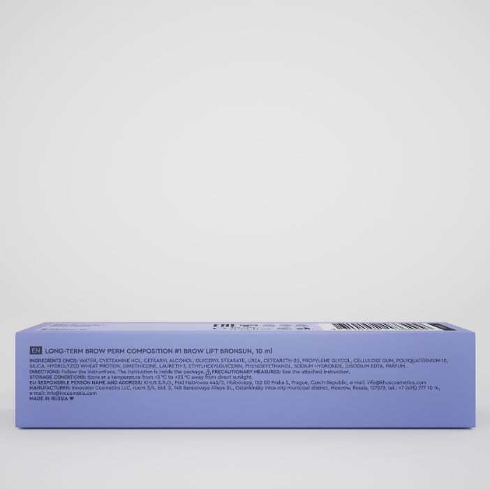 Bronsun Brow Perm #1 Brow Lamination Cream with Hydrolyzed Wheat Protein 0.34 fl oz
