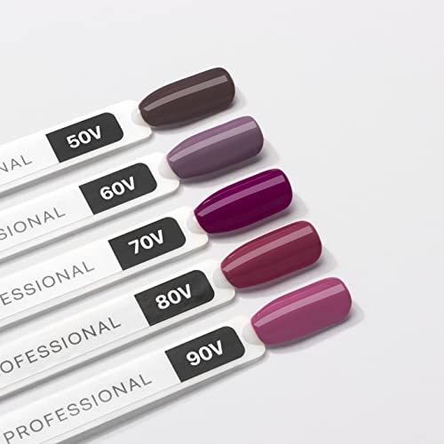 Kodi Professional VIOLET series Gel Nail Polish Color 8ml. Basic Collection (0.27 fl oz) Gel LED/UV Nail Coat Soak Off Original (10 V, 8ml. (mulberry)), 1