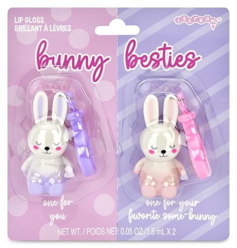 iscream Bunny Besties Lip Gloss Duo with Bag Clip