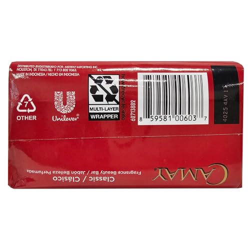 Camay Classic Bar Soap,Rose Essence of 4.41 Oz Each Soap,Soaps.,(Pack of 16)