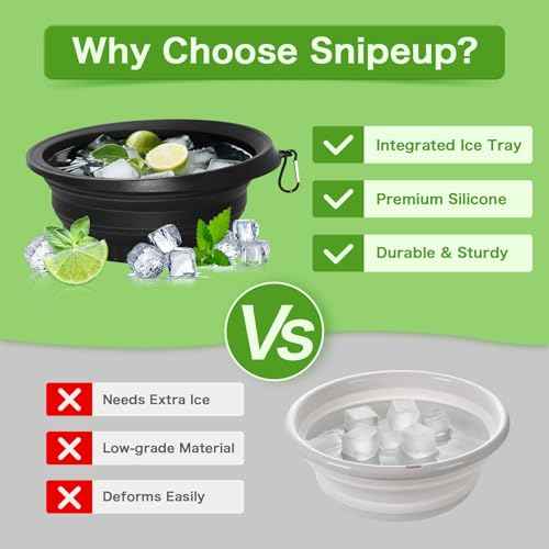 Foldable Ice Bowl with Built-In Ice Tray ? Silicone Facial Ice Bath for Shrinking Pores, Boosting Circulation, Cold Plunge Skincare Gift for Men & Women (Black)