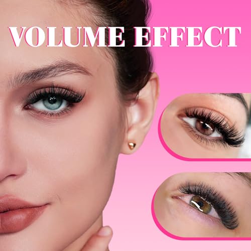 TDANCE Easy Fan Lash Extensions 3D Volume Lash Extensions Easy Fan Lashes Self Fanning Eyelash Extensions(0.07-CC,8-15mm)