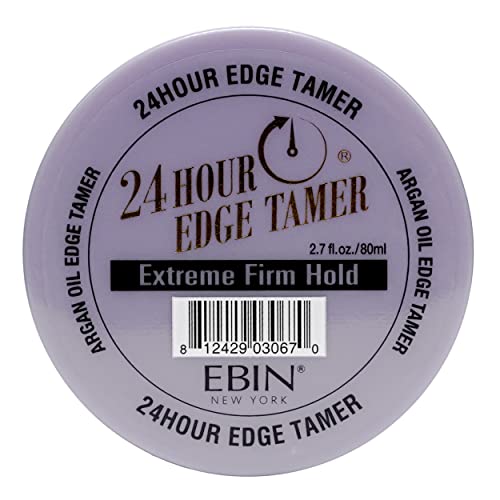 EBIN NEW YORK 24 Hour Argan Oil Edge Tamer - Extreme Firm Hold (80ml) - No Flaking, White Residue, Shine and Smooth texture with Argan Oil and Castor Oil