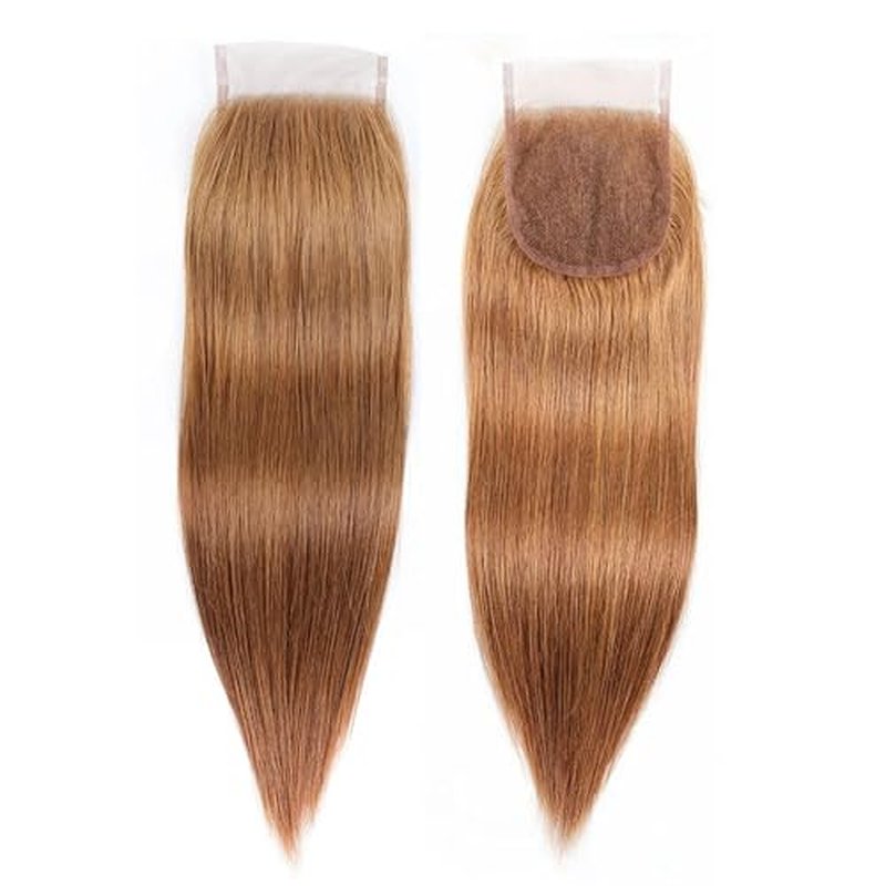 30 Inch Light Brown Lace Closure 4x4 HD Transparent Human Hair