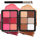 12-Color Cream Blush & Concealer Palette with Brush