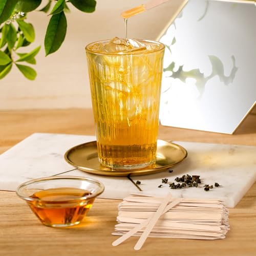 400pcs Wooden Wax Sticks - Slanted Wax Applicators for Eyebrow Lip Nose, Disposable Craft Sticks