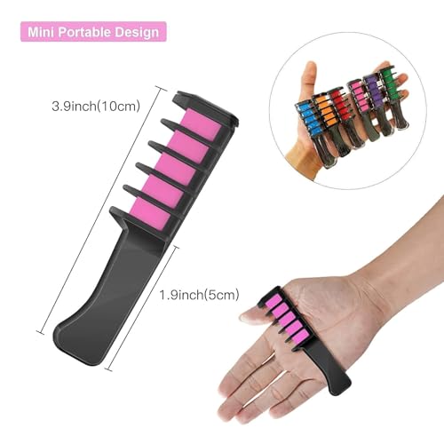 10 Color Hair Chalk Comb Set - Temporary Hair Dye for Kids & Adults