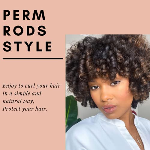 Large Hair Perm Rod Set for Natural Curling - 40 Beige Long & Short Hair Curlers