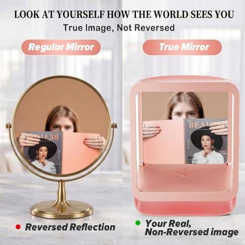 Novabright True Non-Reversing Mirror 10" Pink Vanity Makeup