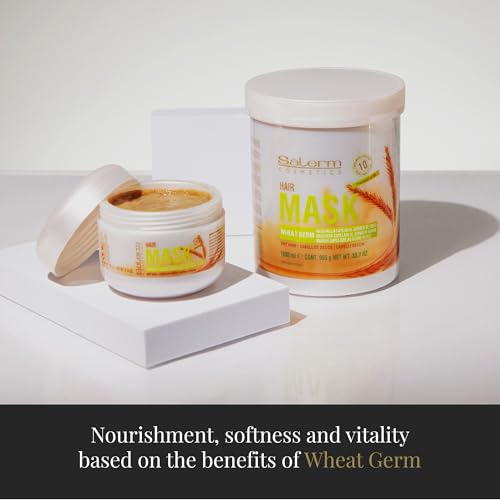 SALERM - Nourishing Hair Mask - 1000 ml - with Wheat Germ - for Dry and Damaged Hair - Deep Hair Hydration - Shine and Brightness - Hair Strengthening