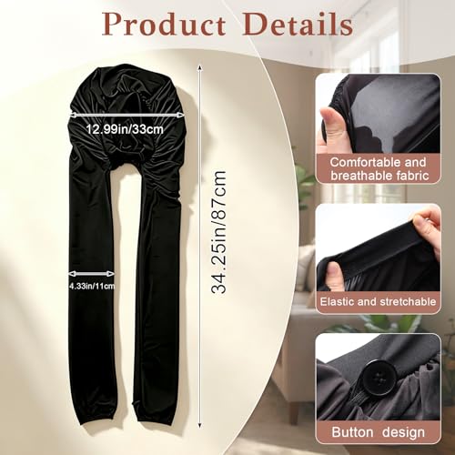 FOWSRHRG Long Sleeping Hair Bonnet for Braids, Curls & Locs, Breathable & No Slip
