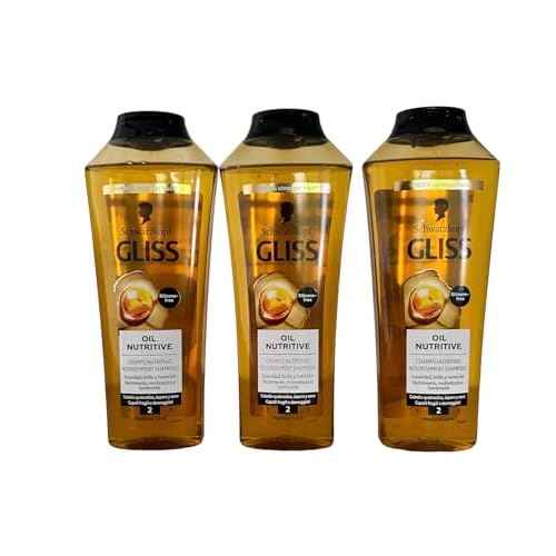 GLISS Hair Repair Shampoo, Oil Nutritive for Longer Hair Prone to Split Ends, 13.6 Ounces (Pack of 3)