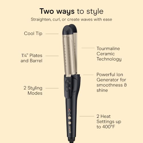 INFINITIPRO BY CONAIR 1.25 Inch Curling Iron & Flat Iron Combo Travel-Ready