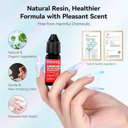 Vrenmol 12PCS Airbrush Gel Nail Polish: No Need for Dilution Airbrush Gel Nail Polish 12 Bright Colors for Airbrush for Nails Art Paint Stencils Patterns Gradients Ombre French Nails Manicure Pedicure