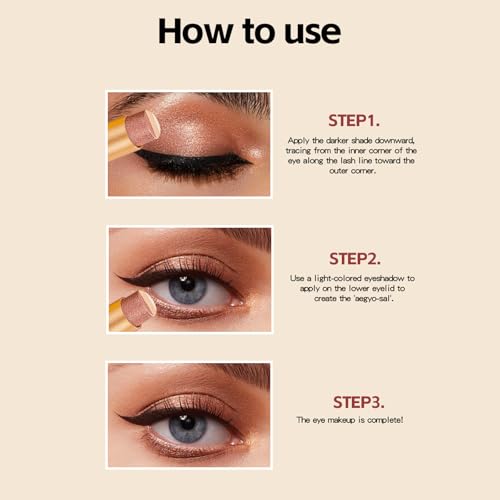 3-in-1 Waterproof Eyeshadow Stick - Tri-Color Gradient Cream Shadow Pencil for Women, Long-Lasting & Easy to Blend - Variation 02