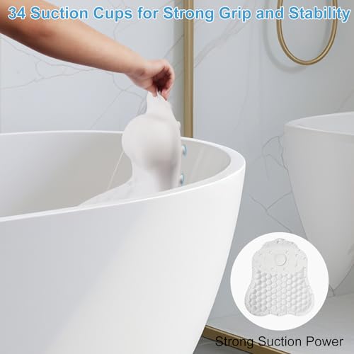 Silicone Bath Pillow with Adjustable Airbag Neck Support