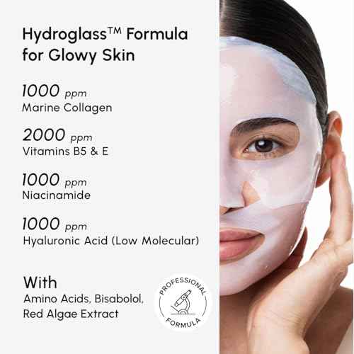 MAREE Hydrogel Collagen Facial Mask with Hyaluronic Acid ? Hydrating Face Masks Skincare ? Niacinamide, Amino Acids & Red Algae Extract ? Facial Masks For Women ? Mascarillas Para La Cara ? 4 Count