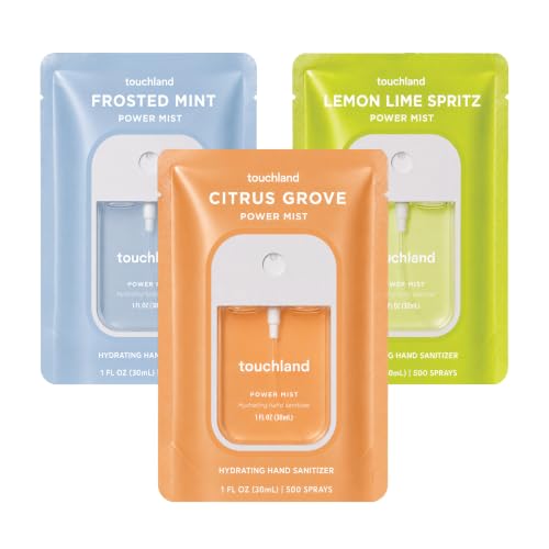 Touchland Fresh Trio Hydrating Hand Sanitizer Spray Set Travel Size - Vegan & Cruelty-Free
