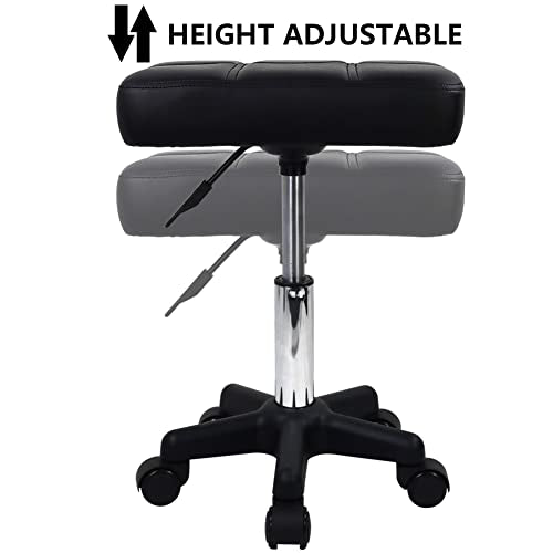 Height Adjustable Rolling Stool with Wheels - Spa Salon Massage