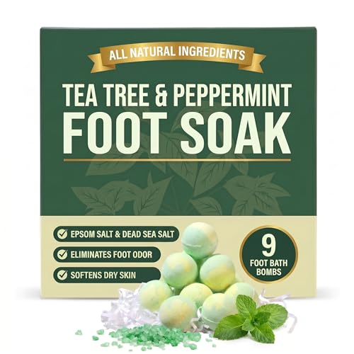 Tea Tree Oil Foot Soak Balls with Epsom Salt - 9 Pack for Tired Feet