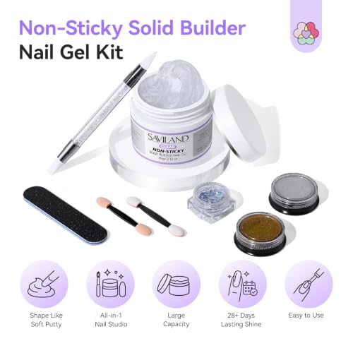 SAVILAND Solid Builder Nail Gel 60g - Non-Sticky 3D Sculpting
