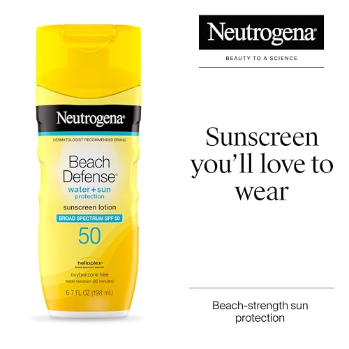 Neutrogena Beach Defense Sunscreen Lotion SPF 50 - 6.7 Fl Oz - Water-Resistant, Broad Spectrum Sun Protection
