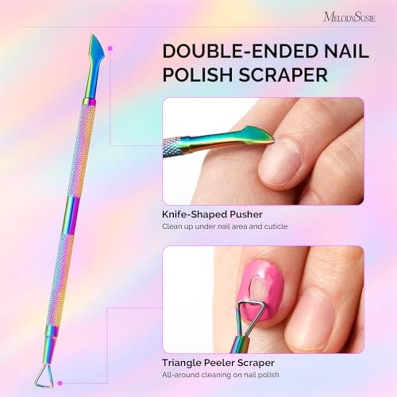 MelodySusie 4-in-1 Acrylic Nail Clipper Set with Cuticle Trimmer
