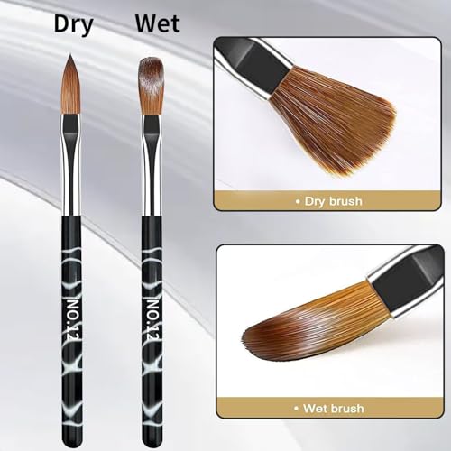 28-Piece Nail Art Brush Set with Black Marble Handles