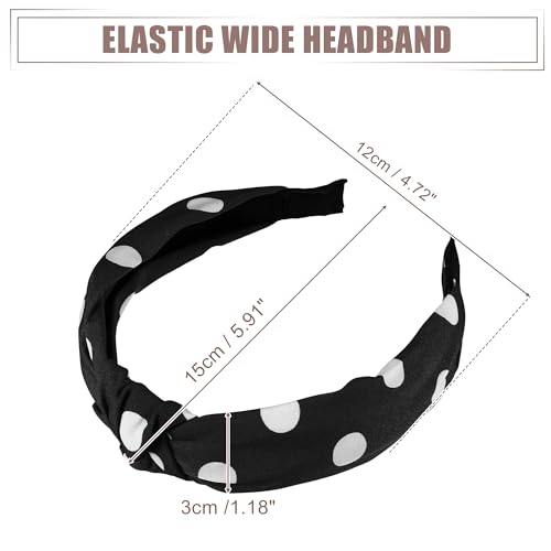 VOCOSTE Polka Dot Knotted Headband - Non-Slip Wide