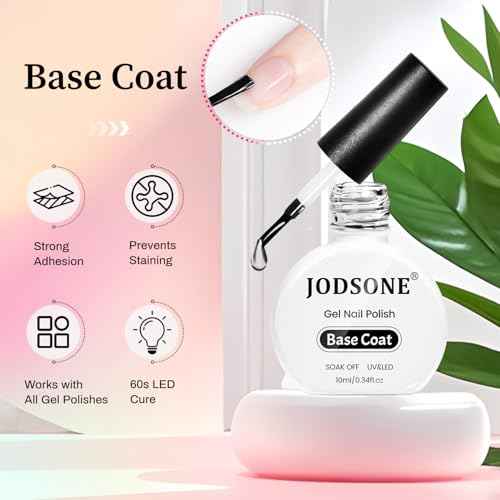 JODSONE 3pcs 10ml Base Top Coat Blooming Gel Set No Wipe for Gradient and Watercolor Nail Art Blooming Gel Creates Spreading Effects Requires U V Lamp Curing