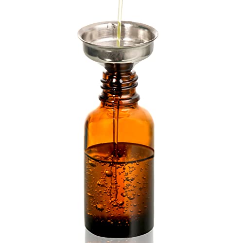 4 Pack 1oz Amber Glass Dropper Bottles - 30ml Dark Brown Tincture Bottles for Essential Oils