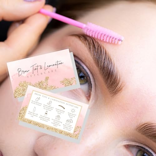 Brow Aftercare Instruction Cards 50-Pack 2x3.5" | Lamination & Tint