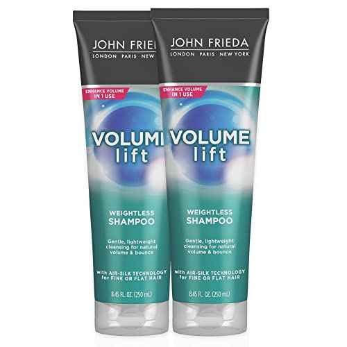 John Frieda Volume Lift Weightless Shampoo, Volumizing Shampoo with Air-Silk Technology for Fine or Flat Hair, Adds Natural Fullness, Safe for Color-Treated Hair, 8.45 Oz, Pack of 2