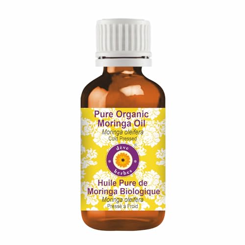 d?ve herbes Organic Moringa Oil (Moringa oleifera) | Cold Pressed | Pure | Natural | For Diluting Essential oils | For Hair, Skin & Massage | Non-Sticky| Lightweight| Unisex | 15ml (0.50 oz)