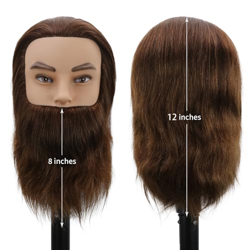 Male Mannequin Head 100% Human Hair Barber Training