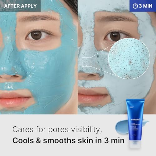medicube Zero Pore Mud Mask and Brush Set: Zero Pore Mud Facial Mask and Multi Pore Brush & Face Mask Applicator