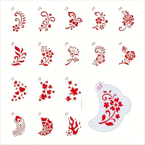 20 Reusable Body Paint Stencils for Party & Festival Makeup -