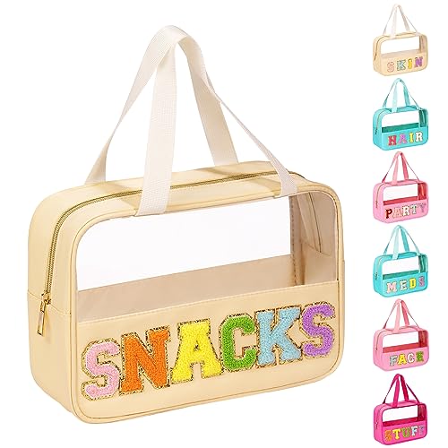 Eurovicky Clear Makeup Bag with Sequin Letter Patches