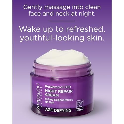 Andalou Naturals Night Crm Repair Resvrtrl Q10, 1.7 oz