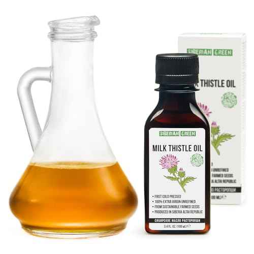 Siberian Milk Thistle Oil | 100% Natural Extra Virgin Cold Pressed 100 ml / 3.4 fl oz | Unrefined Raw