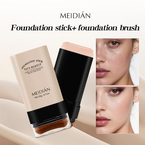 Ivory Foundation Stick with Built-In Brush - 3-in-1 Coverage