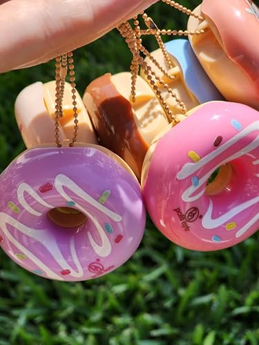 Donut Lip Gloss Keychain Set of 6 - Hydrating Fruit Scented