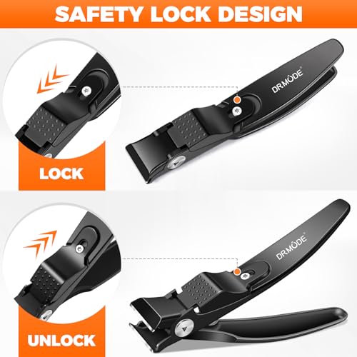 Straight Nail Clippers for Men, Heavy Duty 18mm Large Toenail Clippers for Thick Nails for Seniors with Wide Jaw, Ergonomic Long Handled Nail Cutter Edgy Toe Nail Clipper for Adults with File