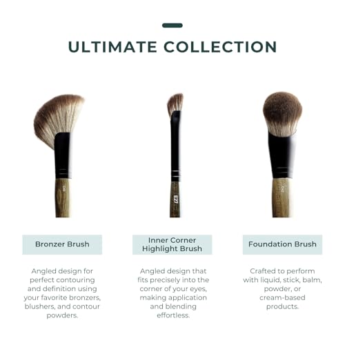 Rose and Ben Beauty E27 Inner Detail Eye Brush | Angled Design for Precise Application | Cruelty-Free Bristles