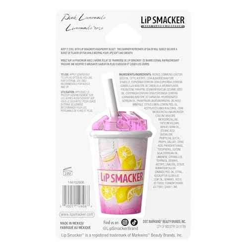 Lip Smacker Summer Refresher Lip Balm, Moisturizing, Collectible Beverage Cup Design, Sheer Finish for Smooth Lips ? Pink Lemonade