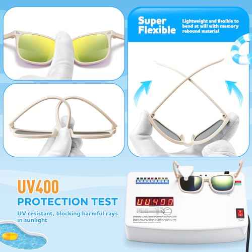 Baby Toddler Polarized Sunglasses with Strap, 3 Pack Infant Sunglasses for Boys & Girls 0-24 Months, UV Protection